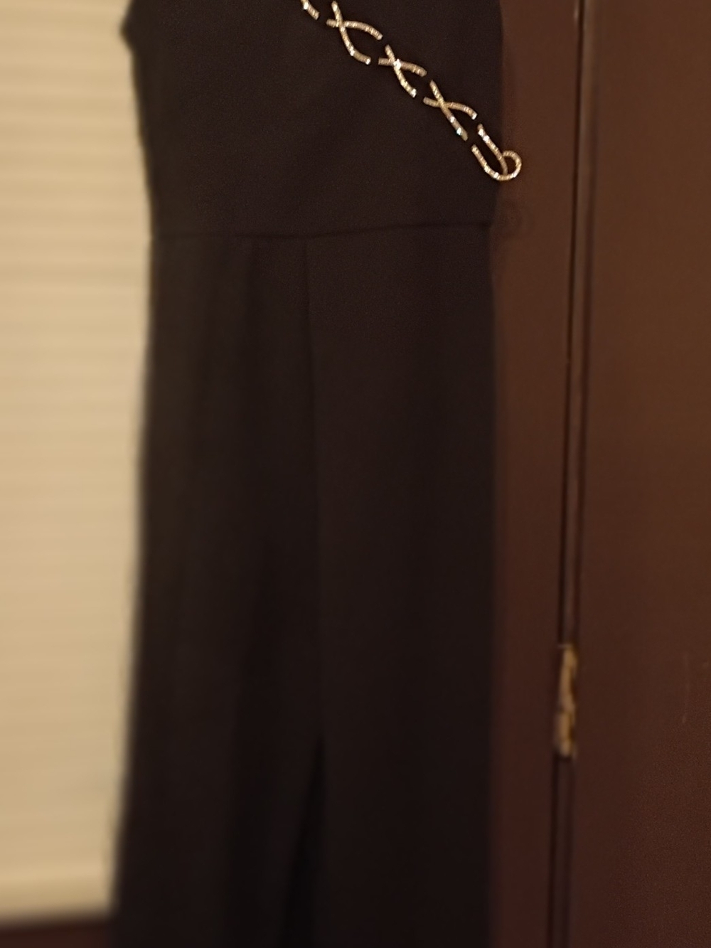 LSpeechless Black Jumpsuit with Sparkling Rope Accent